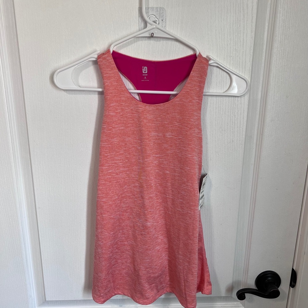 Ideology Girls Active Dress Resort Coral Pink Space Dye Racerback Small NWT